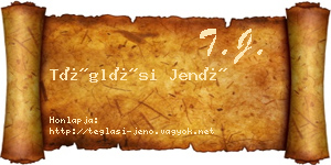 Téglási Jenő névjegykártya